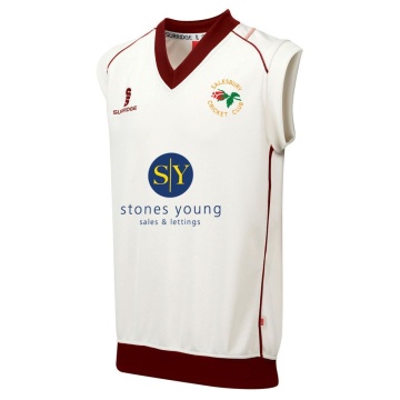 SALESBURY CRICKET CLUB CURVE SLEEVELESS SWEATER RED